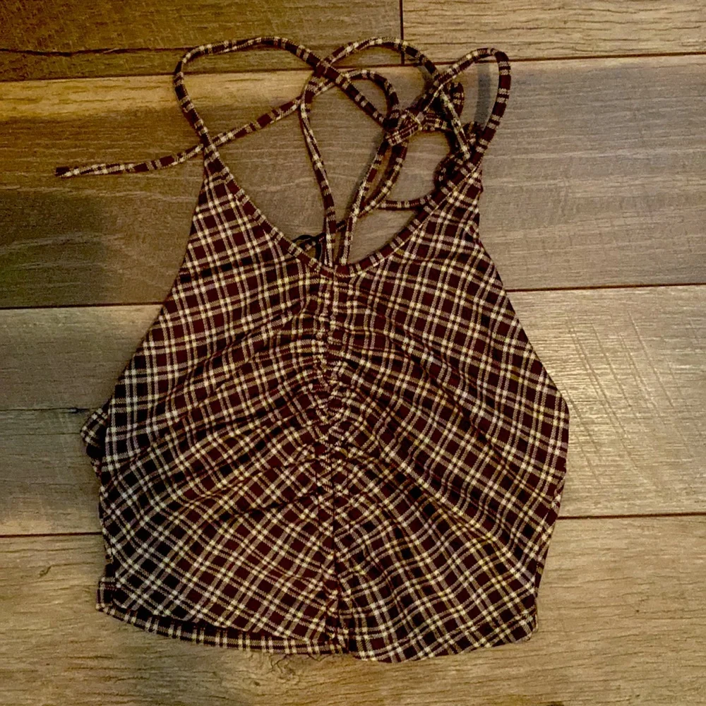 Princess Polly Brown Plaid Flared Pants - Picture 2 of 10